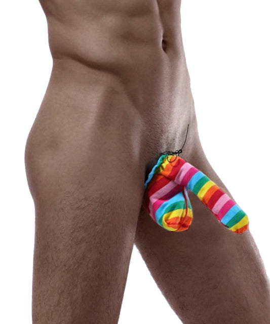 Herren Sack Penis Hülle String Bunt Rainbow Micro Unterwäsche Gay M/L/XL