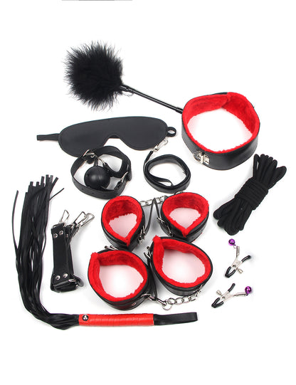 11 Tlg. SM Bondage Set Stellungshilfe Fesselset Toys Sexspielzeug Extrem Fesseln - C80719