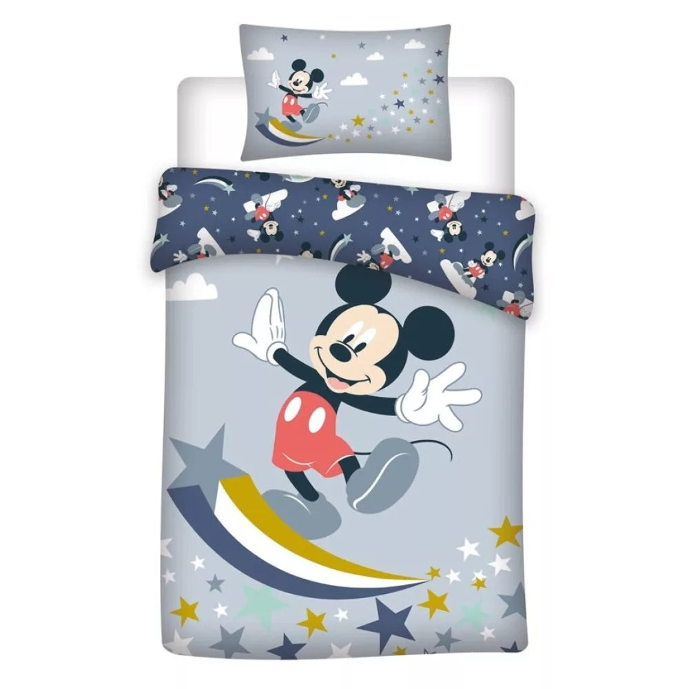 Lau Fashion Disney Mickey Maus Bettwäsche Set Blau Kinder Schlafzimmer 100x140cm