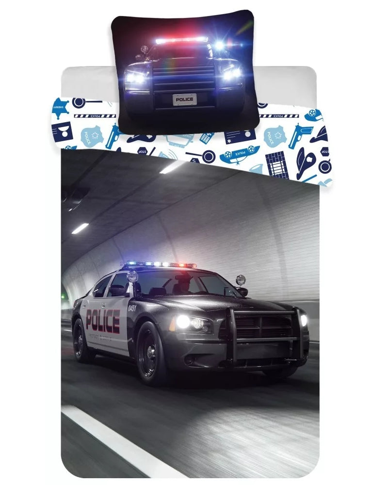 Kinder Polizei Auto LAPD Bettwäsche Set Bettbezug Wendebettwäsche 100×140cm