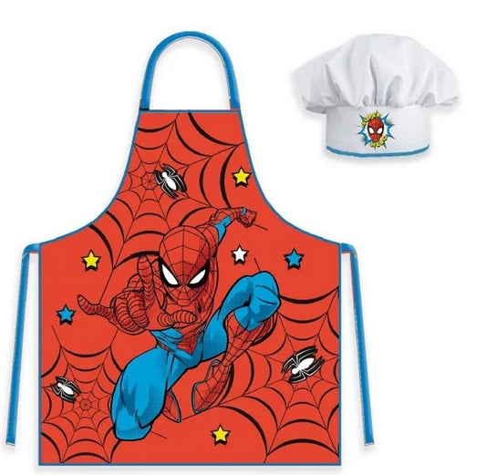 Marvel Spiderman Kochschürze Superheld Kinder Malschürze Kindergarten Backset