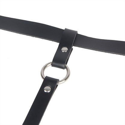 Leder Strapshalter Harness Bondage SM BDSM Gothic Band Unterwäsche S/M/L