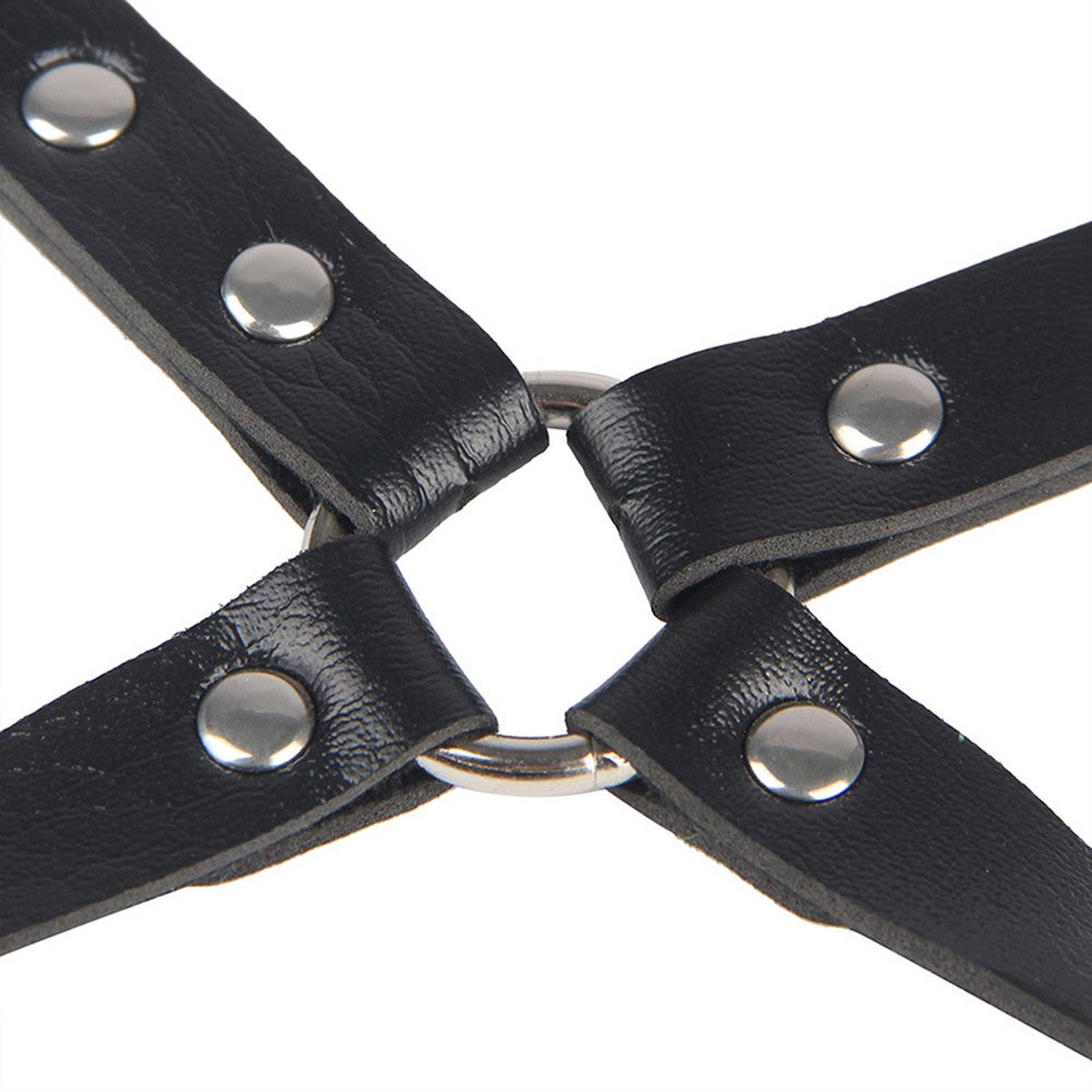 Leder Harness Dessous Bondage SM BDSM Punk Gürtel Taillenkette S/M/L