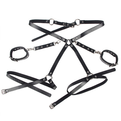 Leder Harness Dessous Bondage SM BDSM Punk Gürtel Taillenkette S/M/L