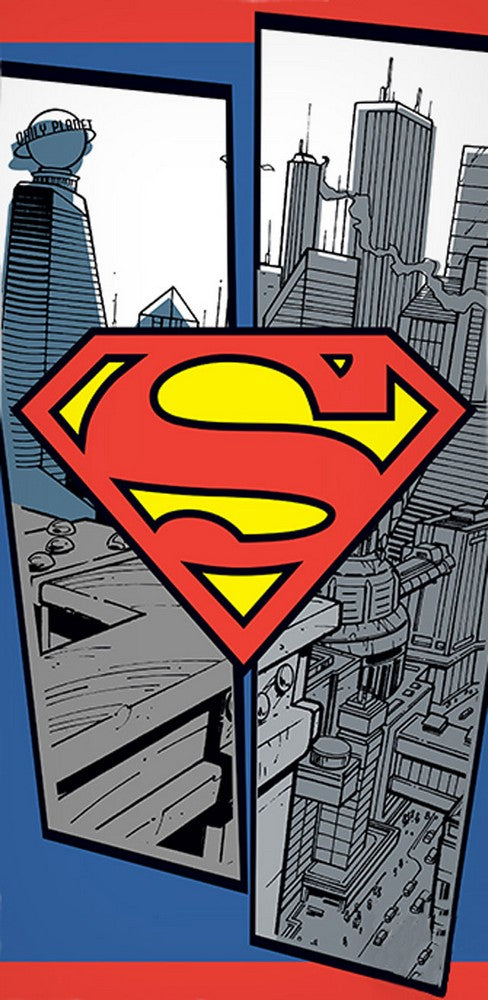 Superman Handtuch Logo Superhelden Strandtuch Kinder Urlaub Badetuch 70 x 140cm