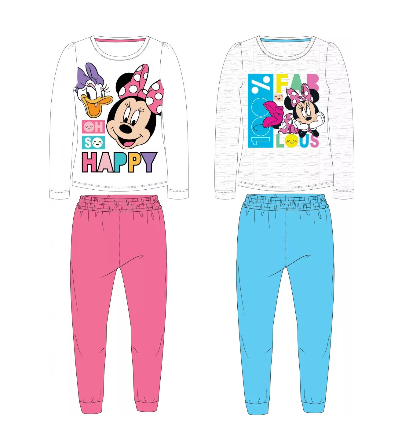 Lau Fashion Disney Minnie Maus Freunde Kinder Schlafanzug Bilder Pyjama Baumwolle Langarm 104-134cm