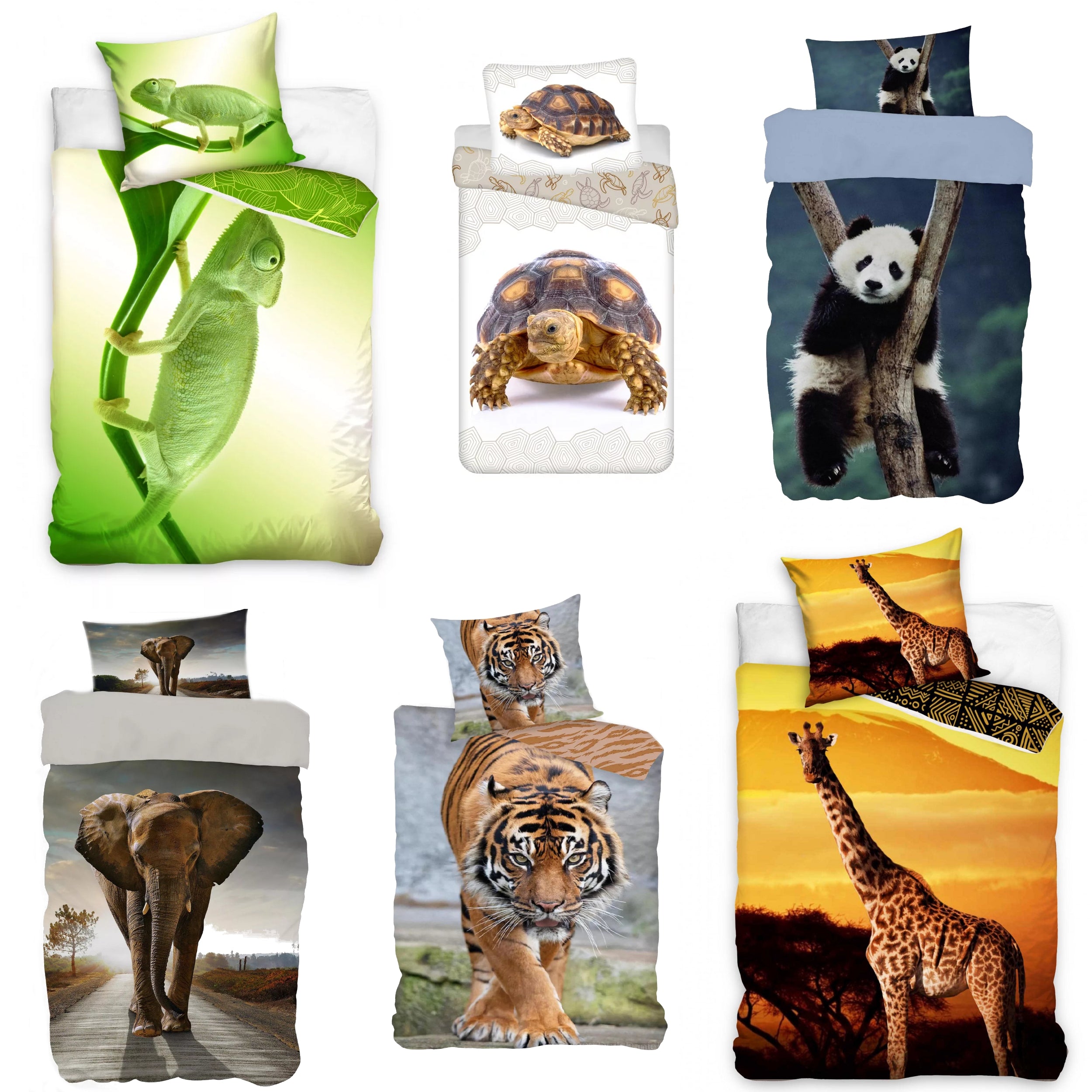 Lau Fashion Safari Tiere Wendebettwäsche Bettwäsche Set Bettbezug 140×200cm