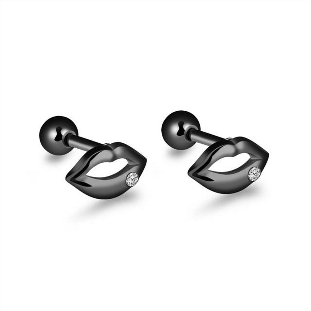 1 Paar Fashion Fake Plug Unisex # Schwarz Ohrringe Tragus Ohrstecker