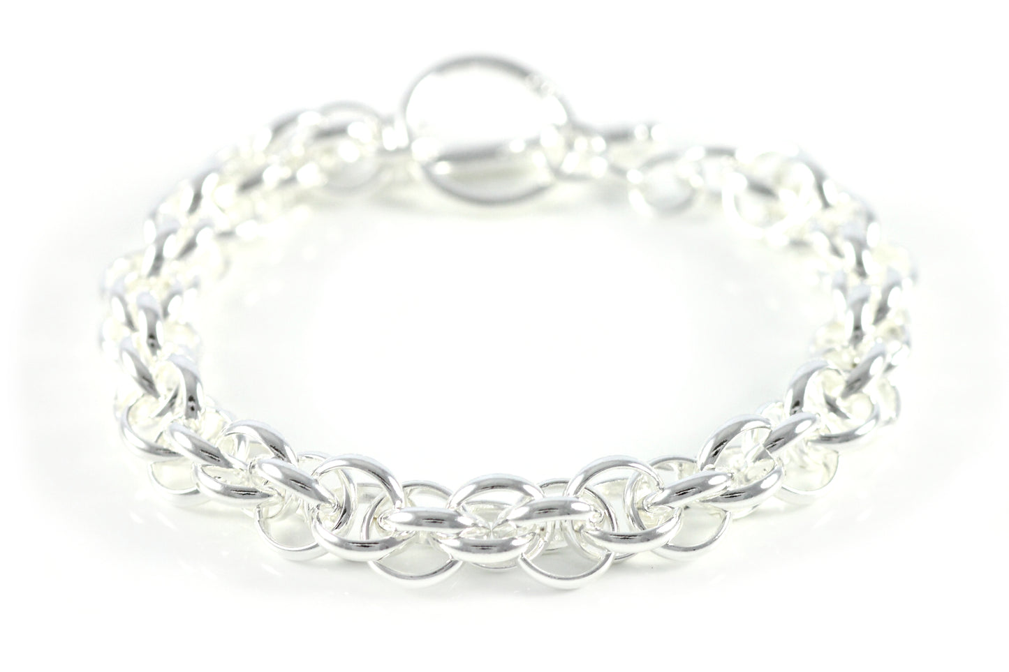 Armband 3 Ringe Kugel Silber Twisted Armreifen Modeschmuck Kette 8mm