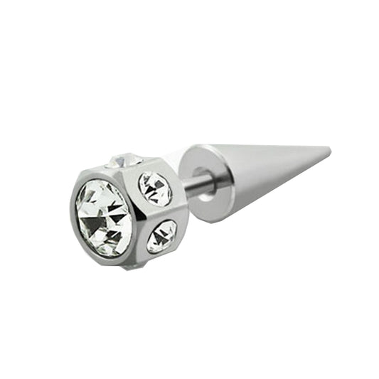 1 Paar Kristalle Fake Plug Spitze Ohrstecker Gothic Ohrring Piercing 7mm