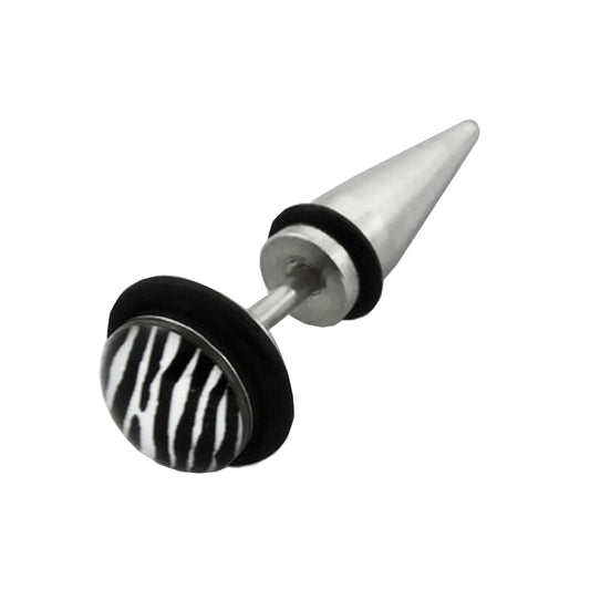 1 Paar Zebra Fake Plug Spitze Ohrstecker Gothic Ohrring Piercing 8mm