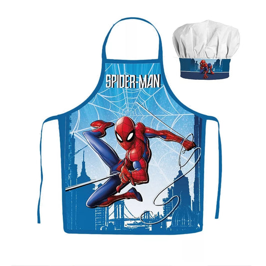 Spiderman Skyline Kochschürze Kinder Malschürze Kindergarten Backset - JFK038376