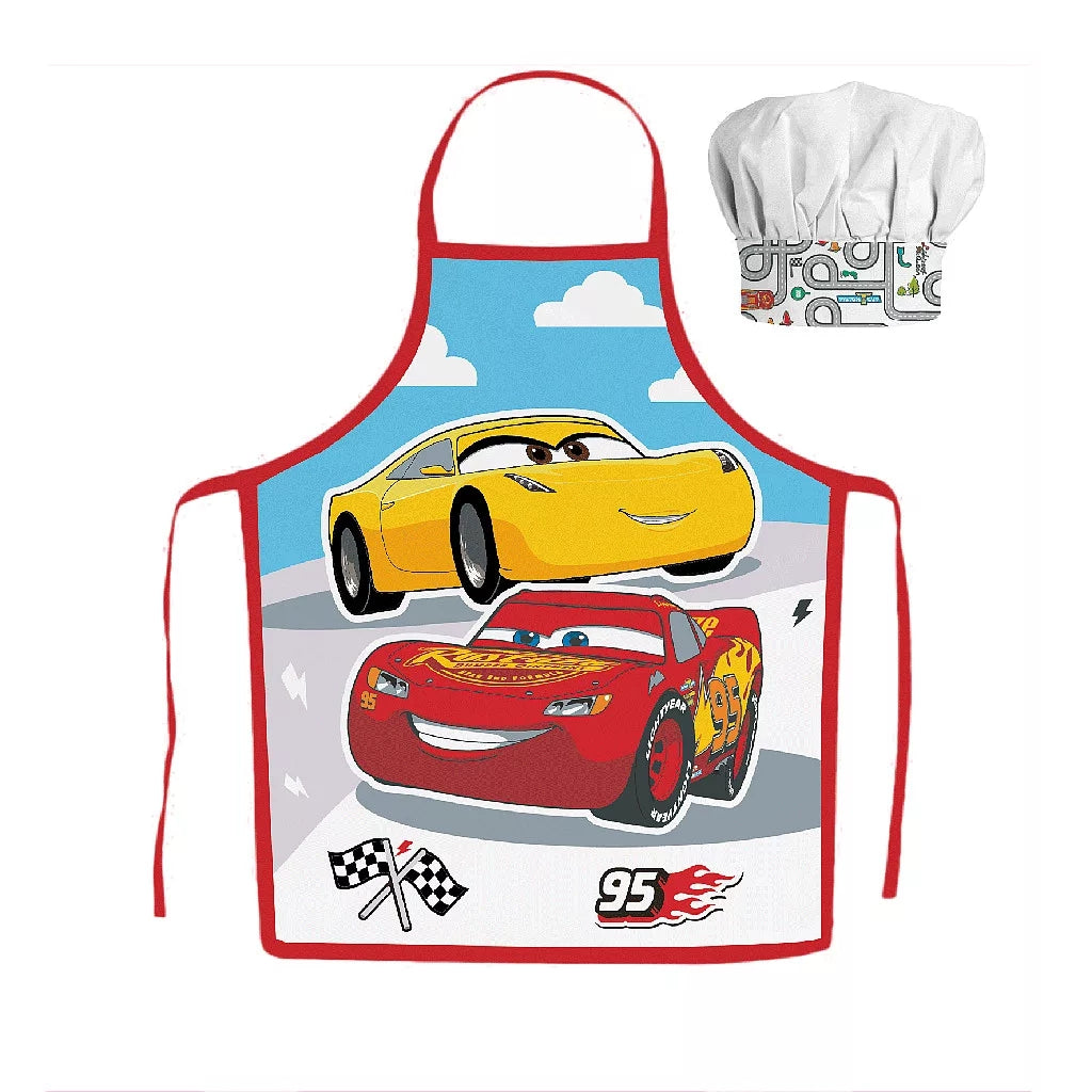 Disney Cars Kinder Kochschürze Jungen Kindergarten Lightning McQueen Schule Backset - JFK038482