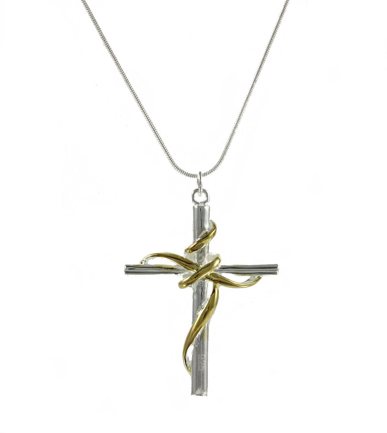 Lau Fashion Damen Halskette Kreuz Jesus Geschenk Anhänger Zirkonia Versilbert Ø 50mm