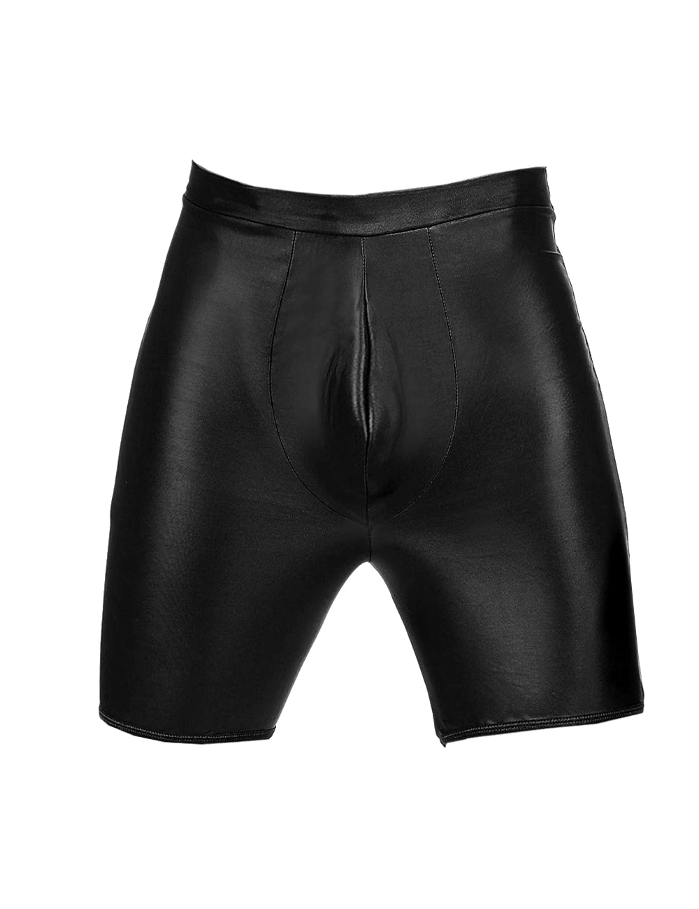 Lau Fashion Sexy Leder Shorts Herren Enge kurze Hose Popo Offen Unterwäsche Dessous L/XL - MP064-1