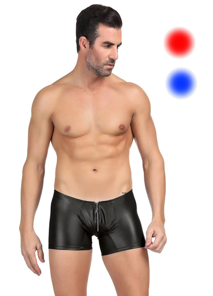 Boxershorts Zipper Wetlook Boxer Shorts Herren Slip Männer Hose Unterwäsche S/XL - MP069