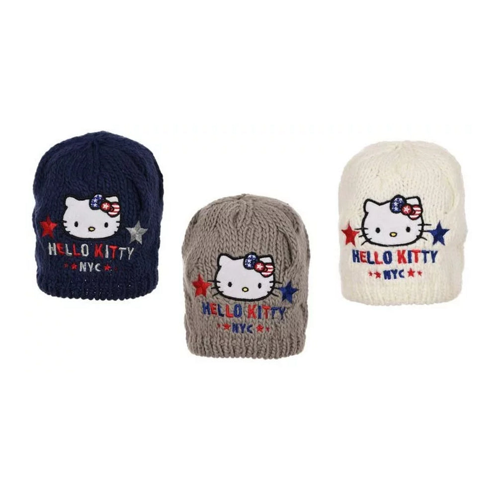 Lau Fashion Hello Kitty Warme Wintermütze Katze Kindermütze Mädchen Strickmütze 52-54cm