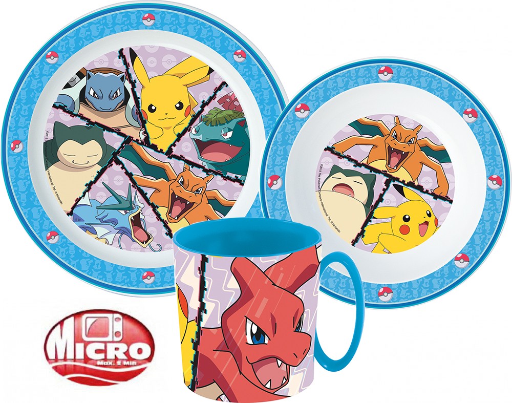 Lau Fashion Pokémon Pikachu Gamer Geschirrset Besteck Set Frühstücks Kinder Kindergarten