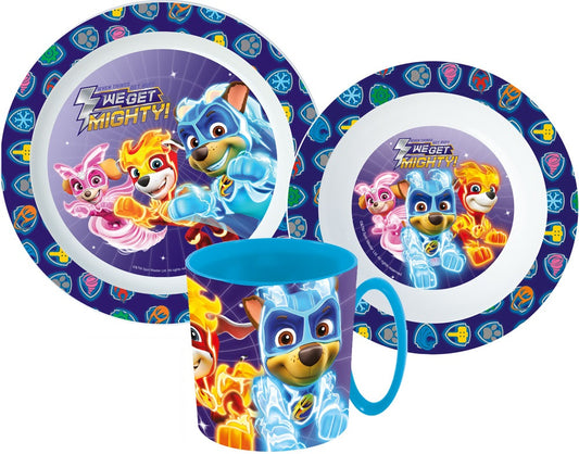 Paw Patrol Mighty Pups Frühstücksset Kleinkind Geschirr Besteckset Kindergarten