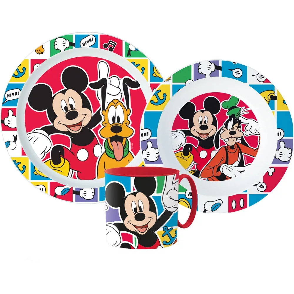 Lau Fashion Goofy Geschirrset Mickey Pluto Besteck Set Frühstücks Kinder Disney Kindergarten