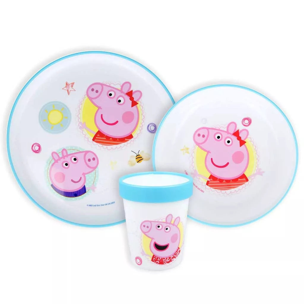 Peppa Pig Wutz Geschirr Set Mädchen Kindergarten Rutschfest 260ml - STF66679