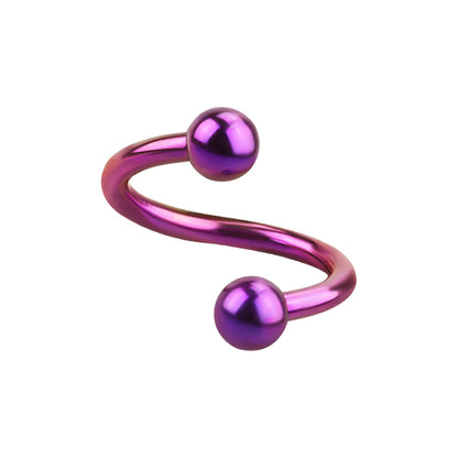 Titan Spirale Lippen Augenbrauen Piercing Hufeisen Ø 10mm 1,2 Kugel 3mm