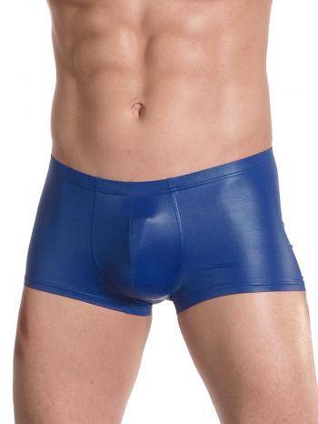 Lau Fashion Herren Slip Boxershorts Latex Leder Blau Wetlook Männer Unterwäsche L/XL