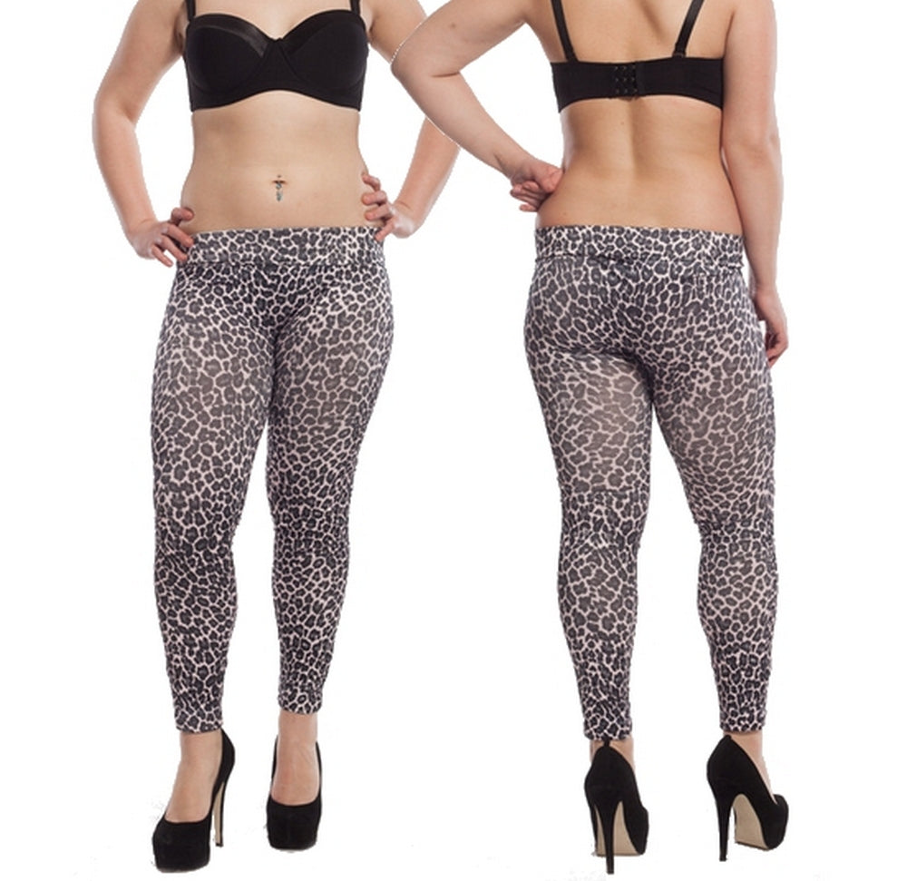 Leoparden Leggings Umstandsmode Hose Braun Leo Treggings Jeggings L/XL